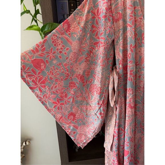 NWT Raga Boho Chic Metallic Floral Wrap Style Maxi Dress Oversized Size XS - Picture 7 of 8